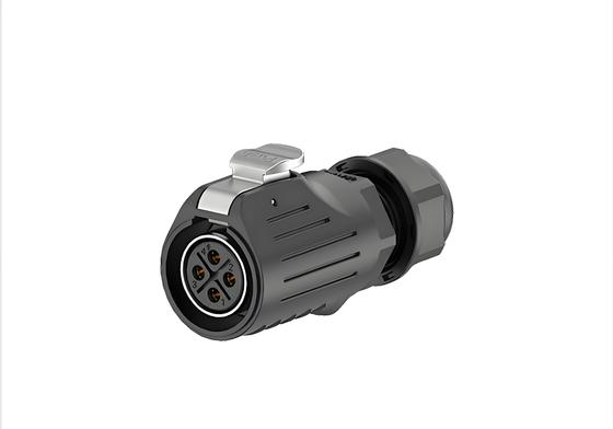 Купить LP20 4-Pin 20A Power Flange Mount Waterproof Connector  Full Plastic Wire Lock IP68 Rated Производство в сети