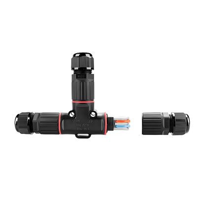 Купить Waterproof Circular Connector T-Type 1 Input 2 Output with PA66 Material and 0.5mm²-2.5mm² Wire Gauge Производство в сети