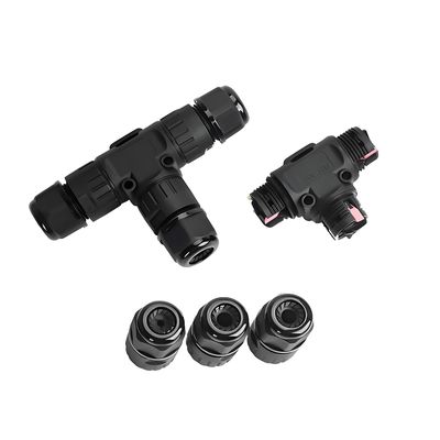 Купить Водонепроницаемый круглый разъем 3Pin T-типа 1Вход2Выхода Быстрая проводка для промышленного оборудования Производство в сети