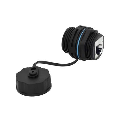 M23 RJ45 водонепроницаемый соединитель с рейтингом IP67, рабочим напряжением 125 В и нейлоновым материалом PA66 для установки панели