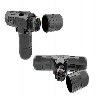 Водонепроницаемый разъем PA66 из нейлона с классом защиты IP68 и максимальным током 40A для наружного применения